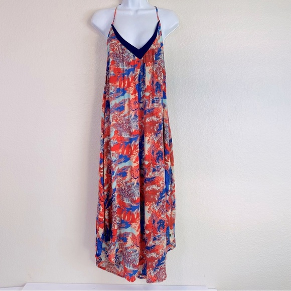 Roxy Crinkle Cotton T Back Beach Dress Size M - Picture 2 of 12